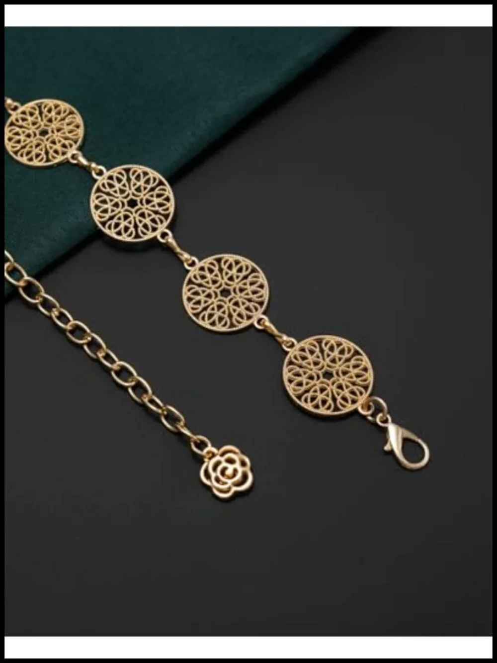 Gold Chain Belt for Women, Adjustable Metal Waist Chain for Jeans Dress